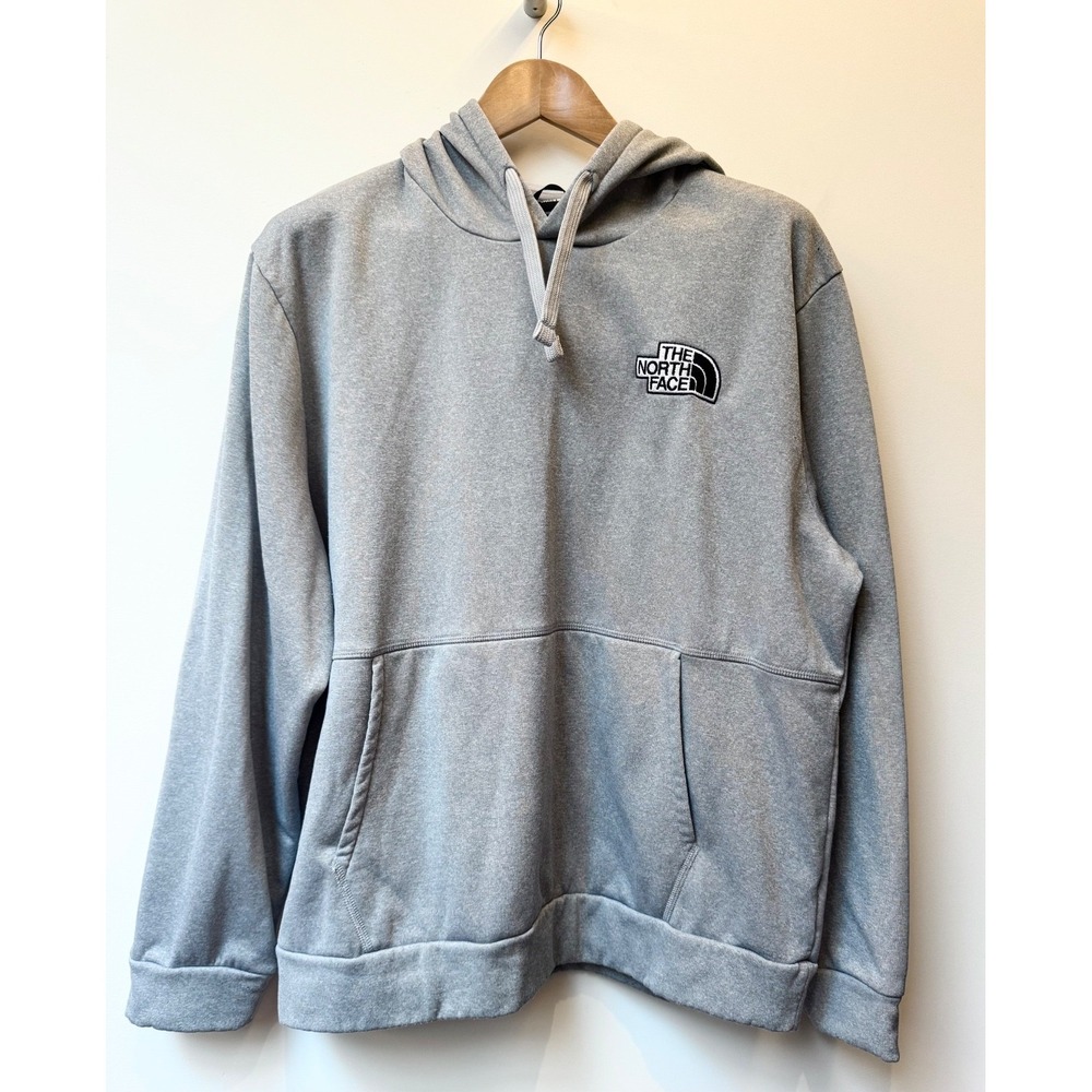 Men's North Face Grey Gray Hoodie Size XL Embroidered Logo